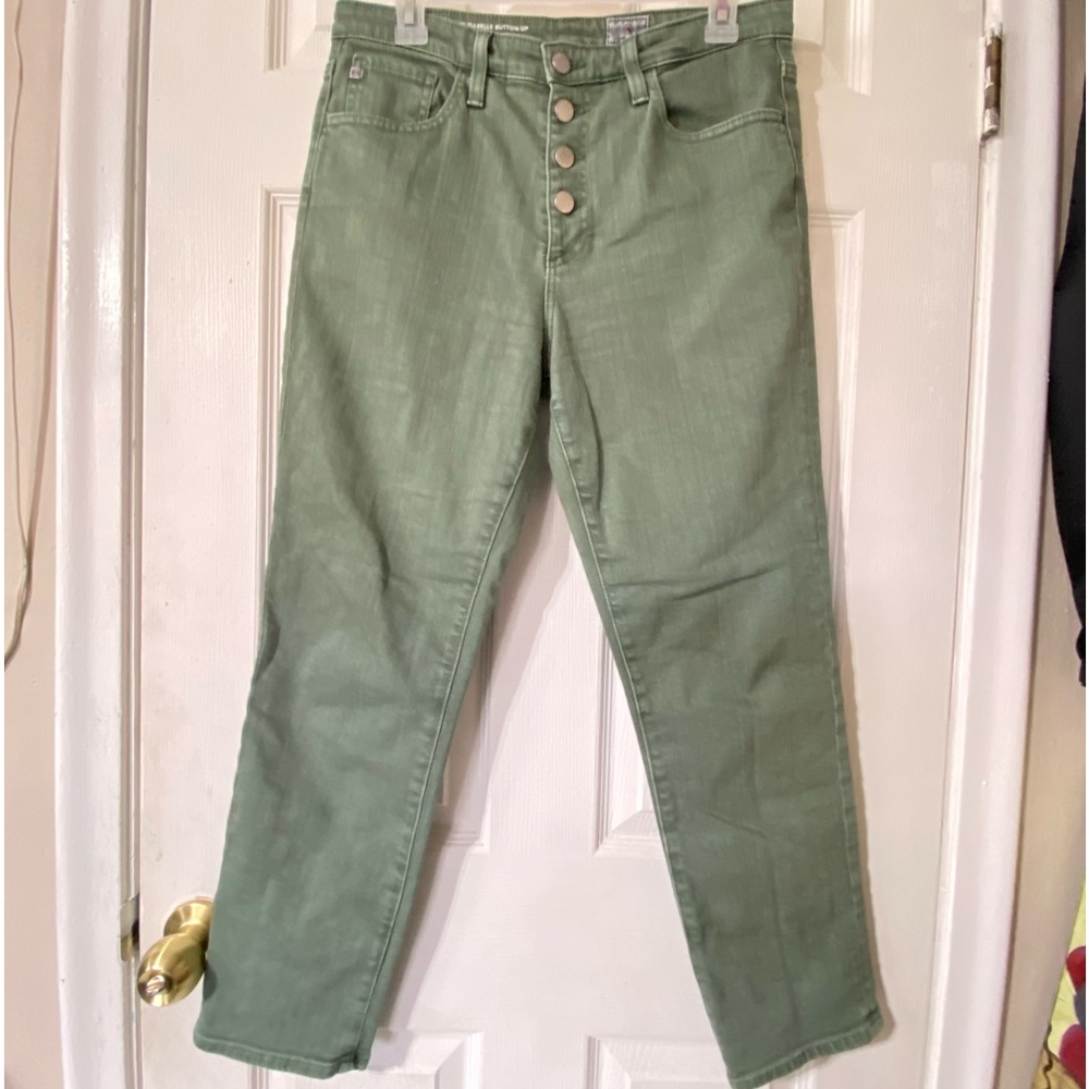 AG Adriano Goldschmied The Isabelle Button Up High Rise Straight Crop Jeans S29R
